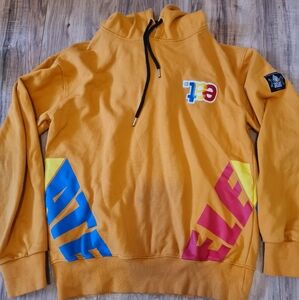 EAT Men's Hoodie Yellow Size S